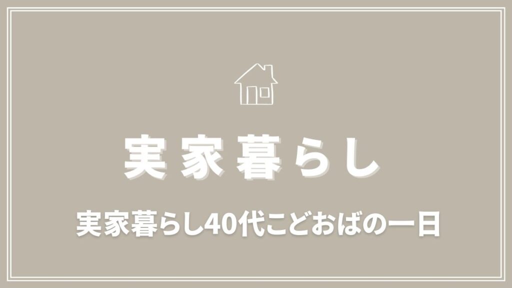実家暮らし　40代　こどおばの一日