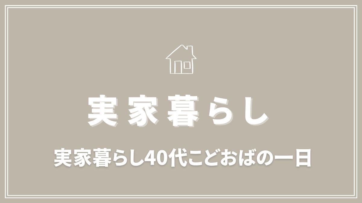 実家暮らし 40代 こどおばの一日